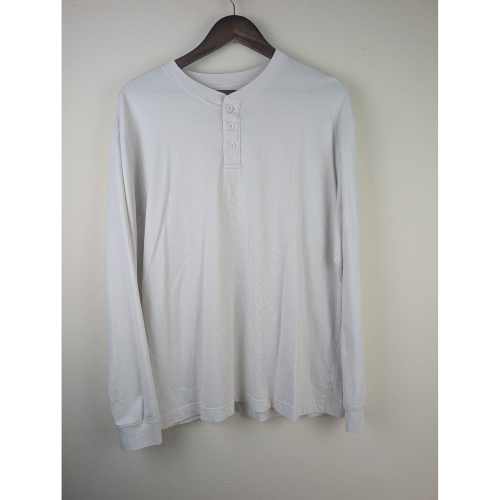 Goodfellow & Co Mens Long Sleeve Henley Shirt Light Gray Large 043141016